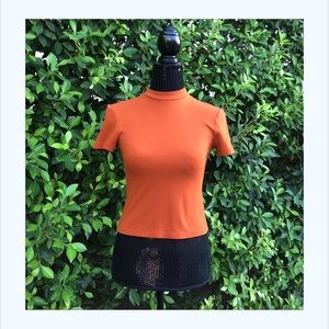 American apparel mock neck crop top